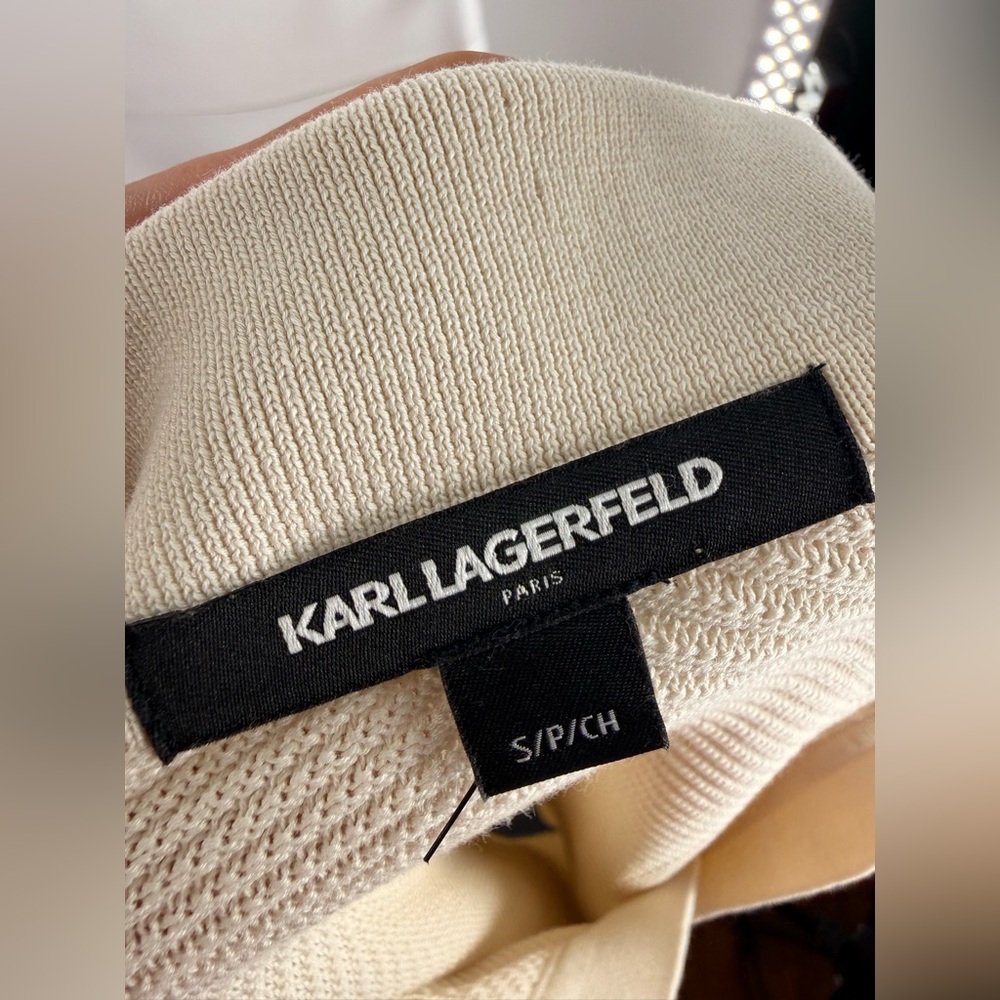 NWT Karl Lagerfeld Paris Textured Open Collar Polo - Picture 14 of 15